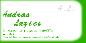 andras lazics business card